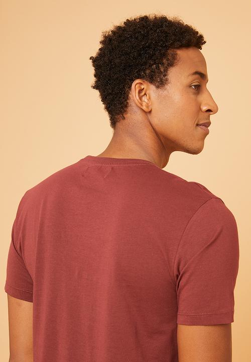 Superbalist - Plain crew neck short sleeve tee - burgundy