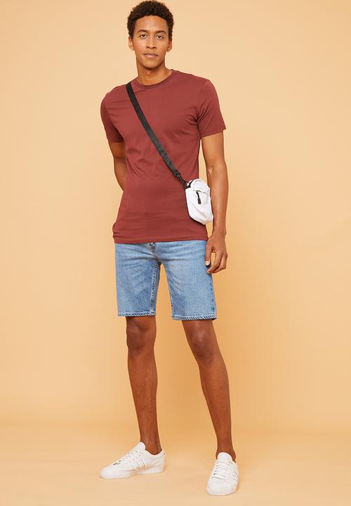 Superbalist - Plain crew neck short sleeve tee - burgundy
