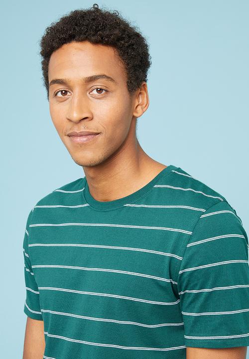 Superbalist - Feeder stripe crew neck tee - green & white 