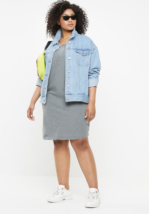Missguided - Curve oversized boyfriend jacket - blue