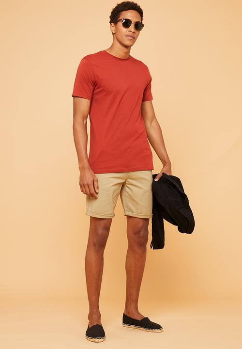 Superbalist - Plain crew neck short sleeve tee - rust