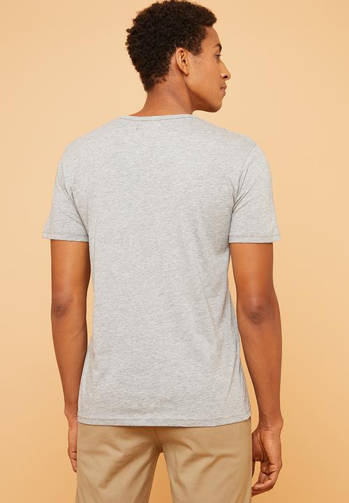 Superbalist - Plain short sleeve Henley tee - grey