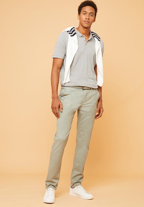 Superbalist - Pique slim fit golfer - grey