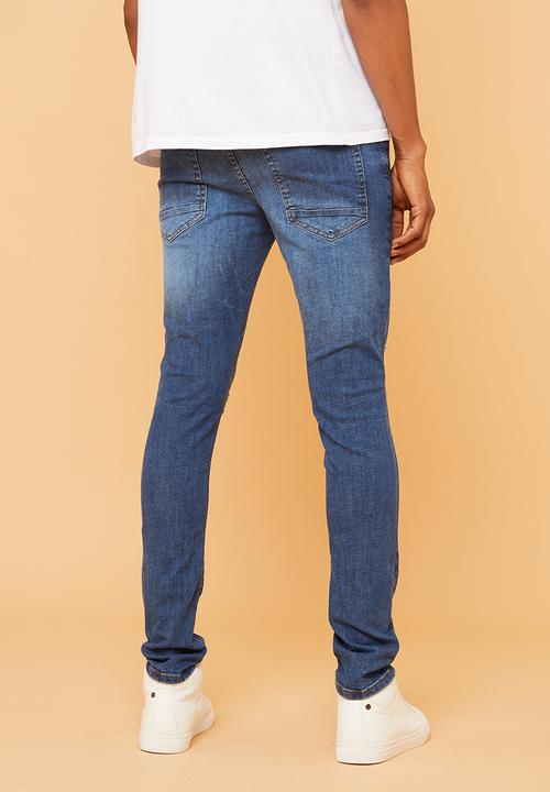 Superbalist - Skinny rip & repair jeans - blue