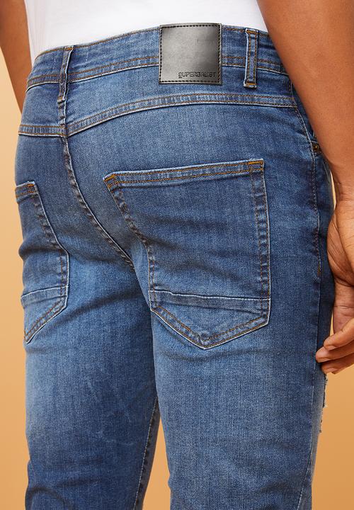 Superbalist - Skinny rip & repair jeans - blue