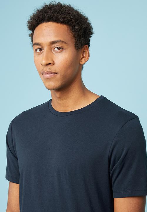 Superbalist - Longline curved hem short sleeve tee - navy