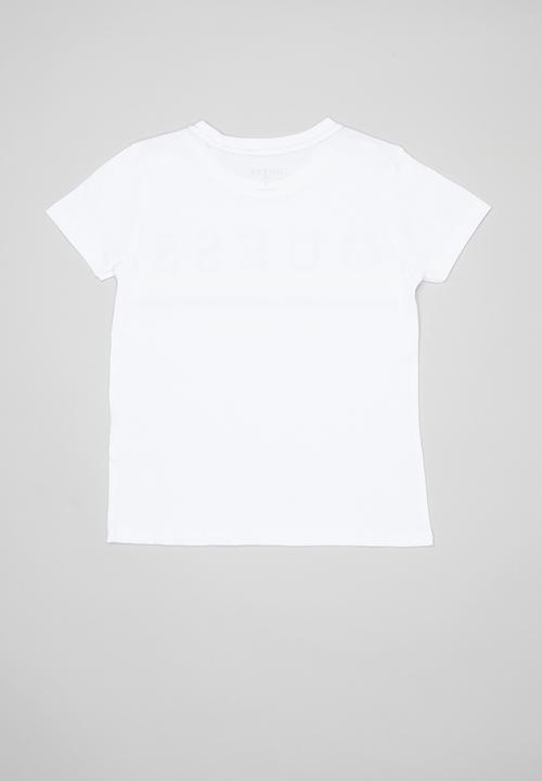 GUESS - Teens short sleeve guess la stripe tee - white