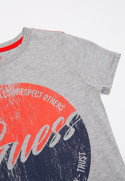GUESS - Guess teens short sleeve two tone print tee - grey