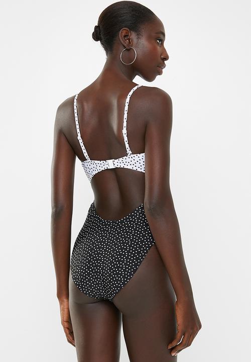 Brave Soul - Dalmation one piece - black & white