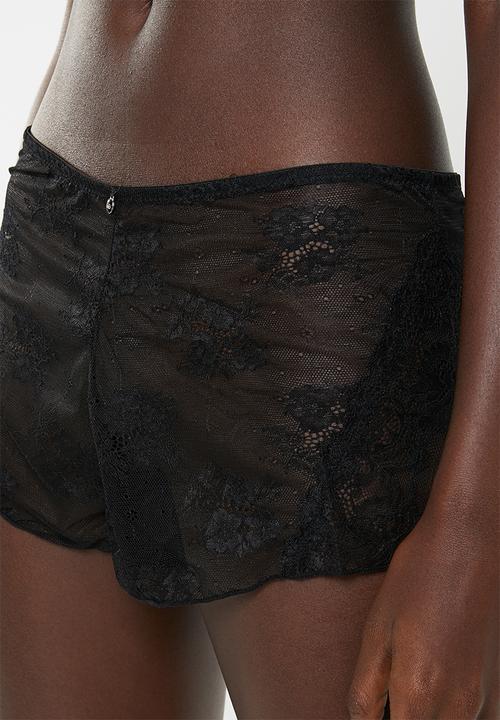 SISSY BOY - Mesh and lace shorts - black