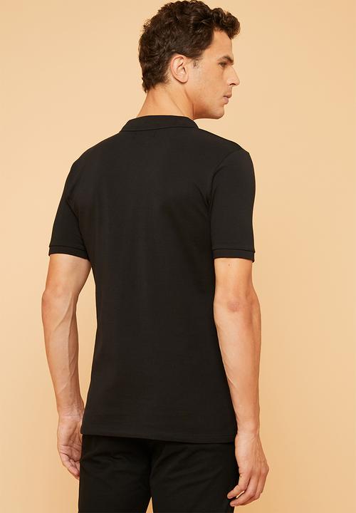 Superbalist - Pique slim fit 2 pack golfers - black & grey