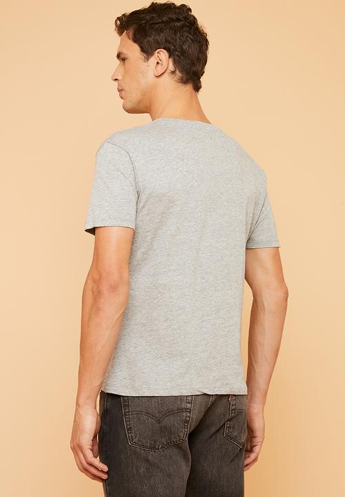 Superbalist - Plain V-neck short sleeve tee - grey