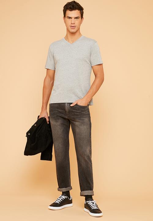 Superbalist - Plain V-neck short sleeve tee - grey
