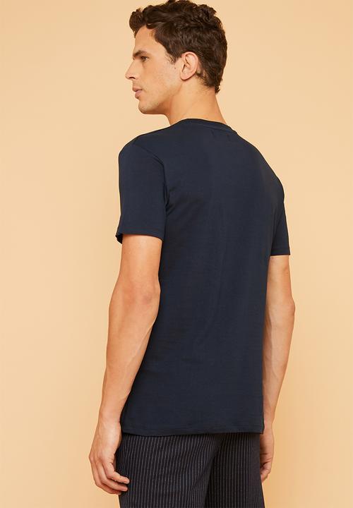 Superbalist - Plain crew neck short sleeve 2 pack tees - navy & burgundy
