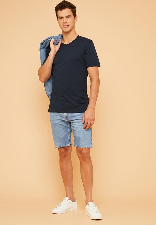 Superbalist - Plain V-neck short sleeve tee - navy