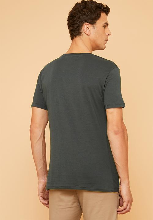 Superbalist - Plain crew neck short sleeve 2 pack tees - charcoal & khaki 