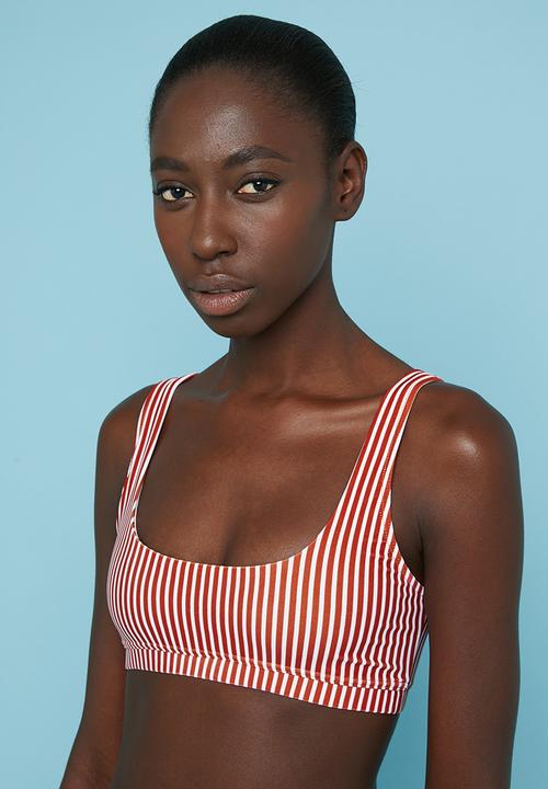 Superbalist - Crop bikini top - rust & white