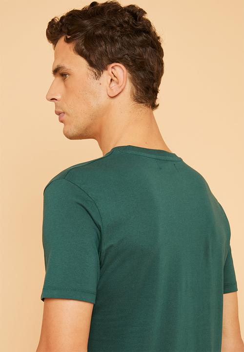 Superbalist - Plain crew neck short sleeve 2 pack tees - navy & green 