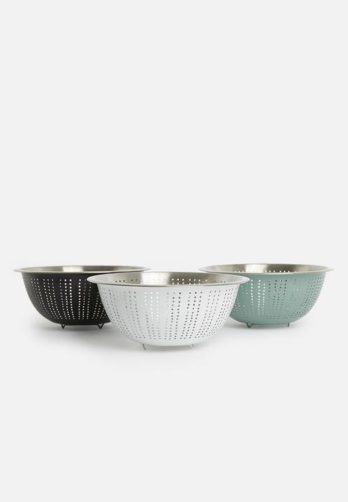 Excellent Houseware - Stainless steel colander - white