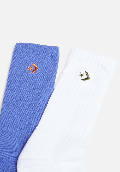 Converse - 2 Pack sport inspired crew - blue & white