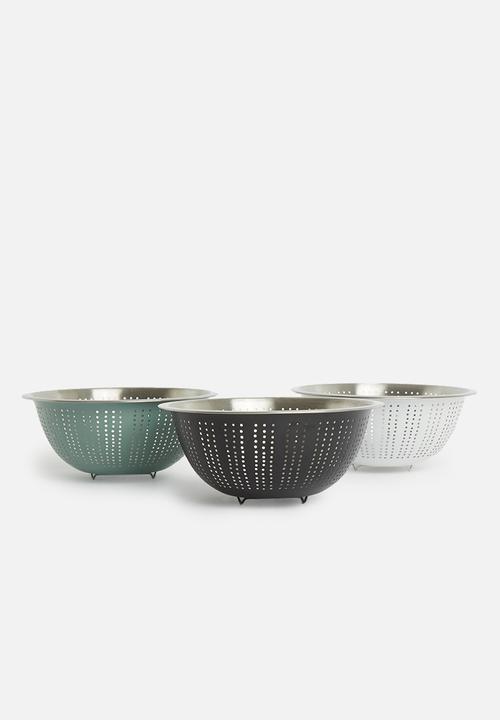 Excellent Houseware - Stainless steel colander - black