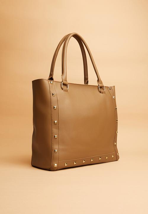 Superbalist - Stud detail handbag - tan