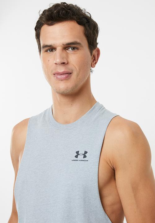 Under Armour - Sportstyle left chest cut-off tee - grey