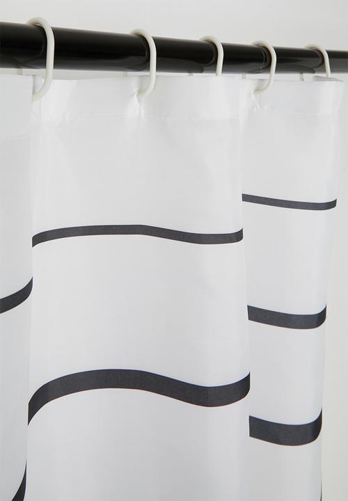 Bathroom Solutions - Striped shower curtain - black/white