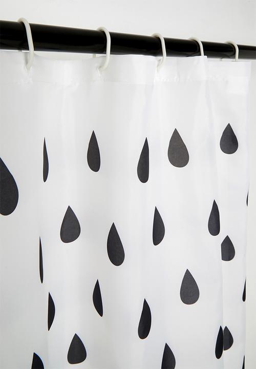 Bathroom Solutions - Teardrops shower curtain - black/white