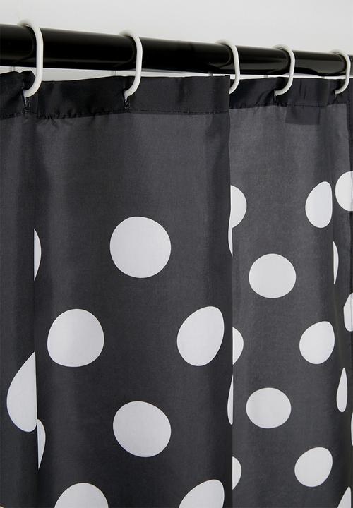 Bathroom Solutions - Polkadot shower curtain - black/white