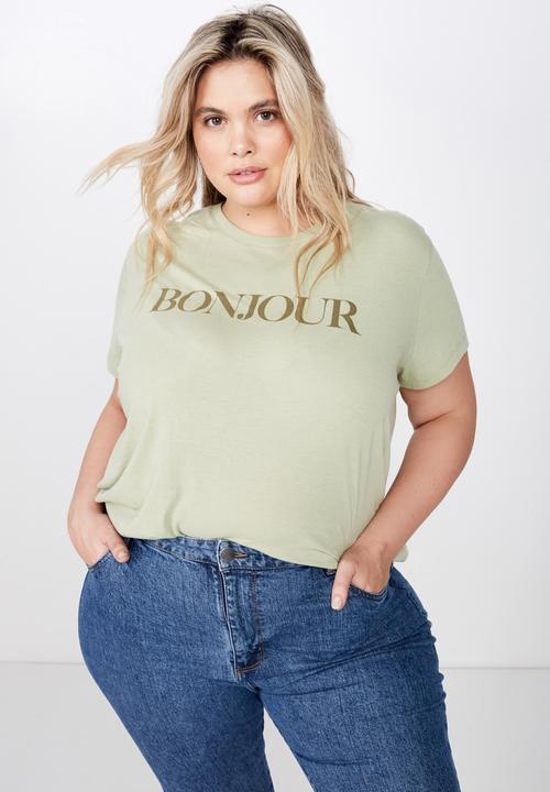Cotton On - Curve graphic tee - green
