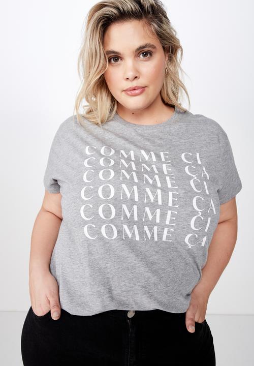 Cotton On - Curve graphic tee - grey