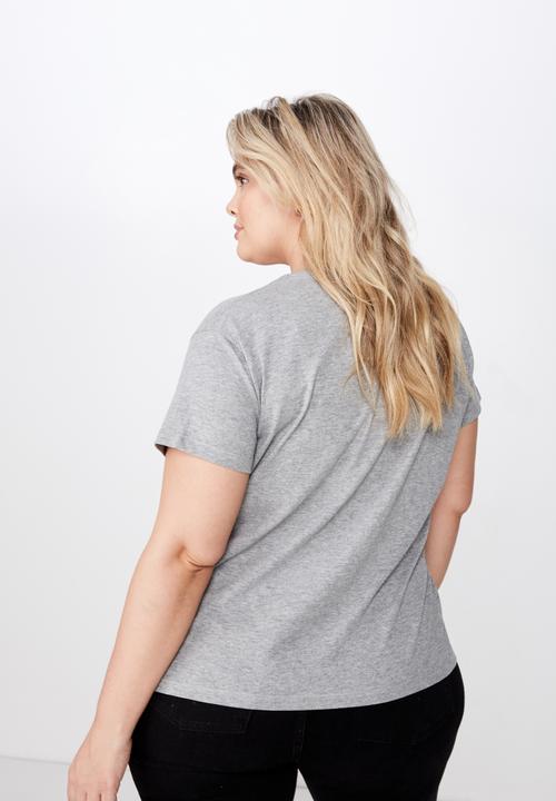Cotton On - Curve graphic tee - grey
