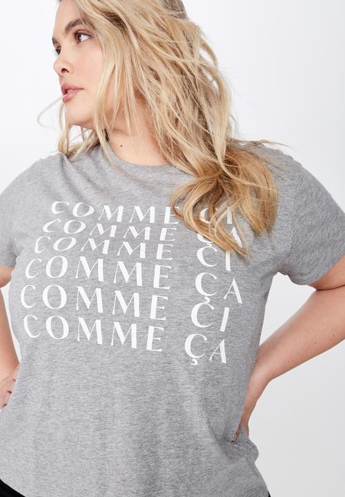 Cotton On - Curve graphic tee - grey