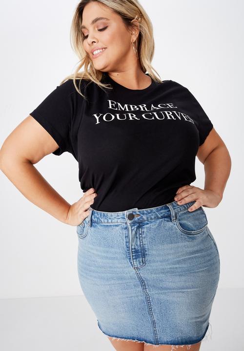 Cotton On - Curve graphic tee - black