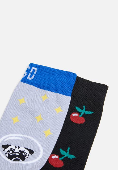 Sock Doctor - 2 Pack dog and cherry socks - multi