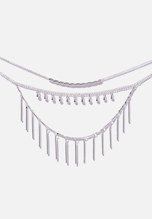 Cotton On - Alpha persei modern metals necklace - silver