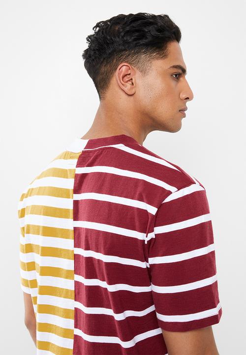 GUESS - Short sleeve go spliced stripe crew - multi