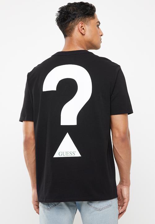 GUESS - Short sleeve basic question mark logo crew tee - black
