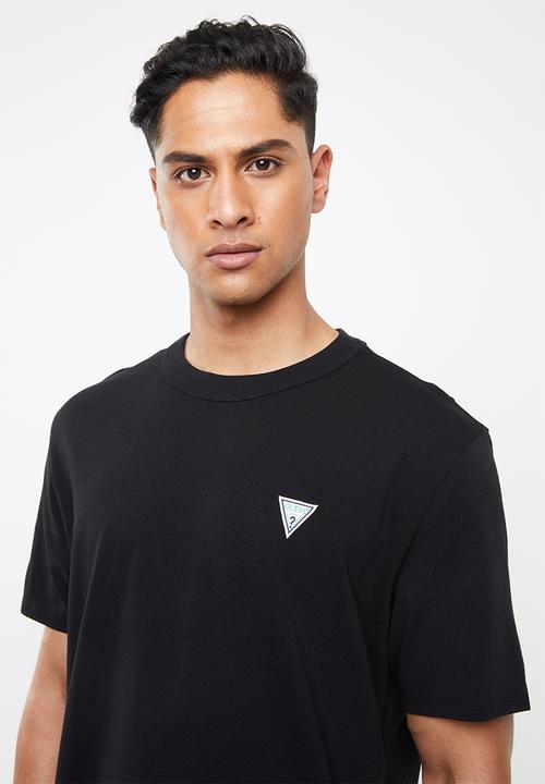 GUESS - Short sleeve basic question mark logo crew tee - black