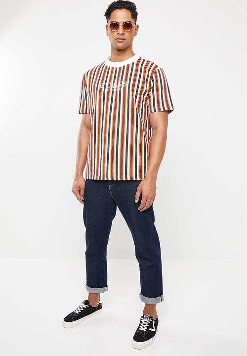 GUESS - Short sleeve oxford stripe  crew - multi