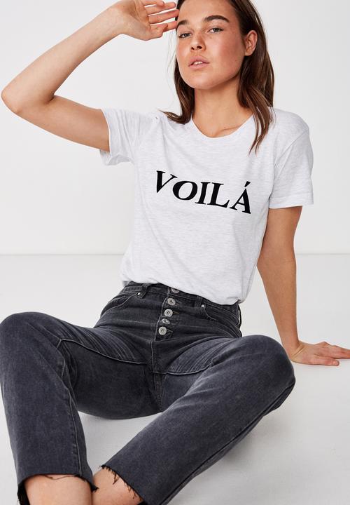 Cotton On - Classic slogan T-shirt - grey