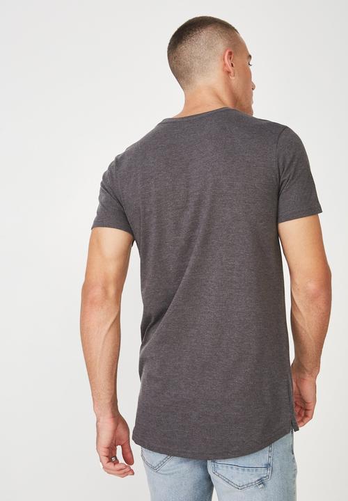 Cotton On - Essential longline curved hem T-shirt - grey