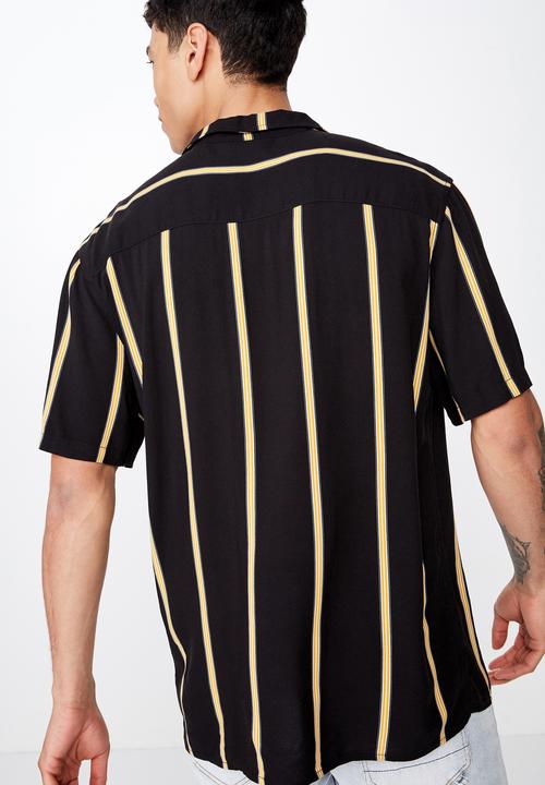 Cotton On - Festival short sleeve shirt - black & yellow