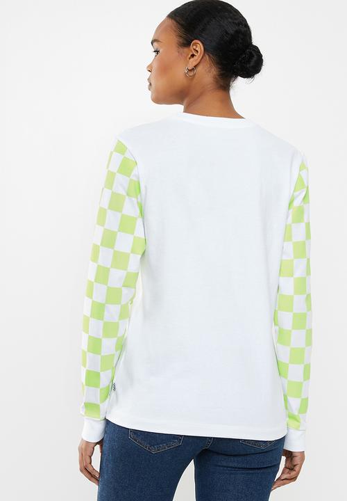 Vans - Big bold long sleeve boyfriend tee - white & green
