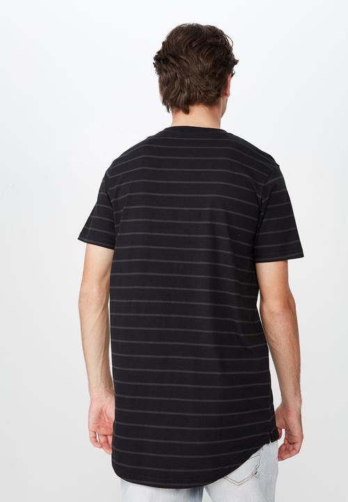 Cotton On - Longline scoop hem tee - black