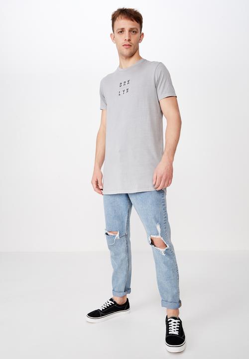 Cotton On - Longline scoop hem tee - grey
