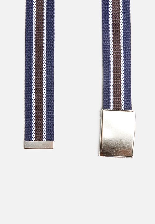 Superbalist - Canvas stripped belt - blue & white