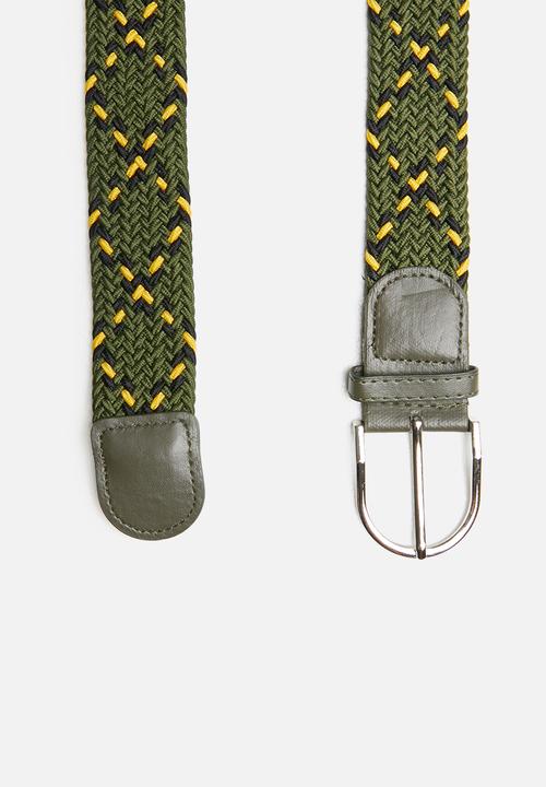 Superbalist - Webbing belt - green & yellow
