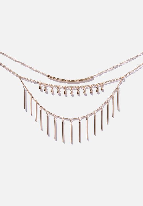 Cotton On - Alpha persei modern metals necklace - gold